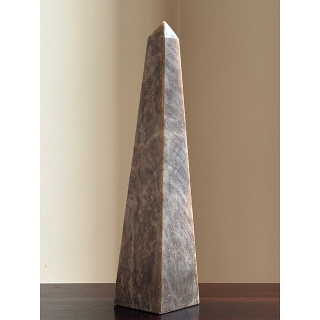 Large 17.5" Neoclassical Style Sculptural Onyx Obelisk For Sale - Image 13 of 18