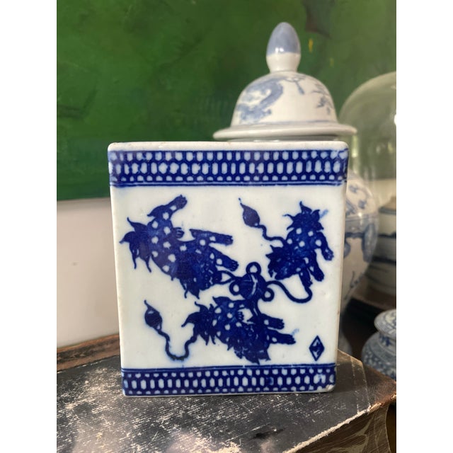 Vintage Blue and White Chinese Incense Burner For Sale - Image 10 of 10