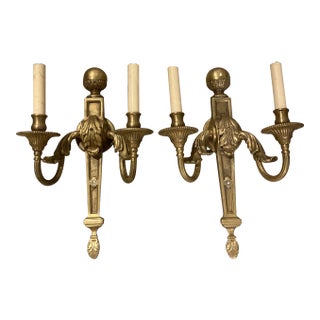 Neoclassic Gilt Bronze Sconces - a Pair For Sale