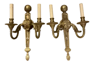 Neoclassic Gilt Bronze Sconces - a Pair