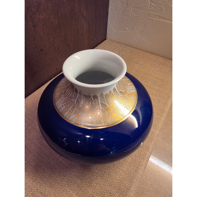 Cobalt Blue and Gold Hutschen Reuther Vase For Sale - Image 13 of 14
