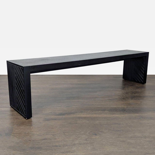 Rustic Crate & Barrel Dunewood Dining Bench For Sale - Image 3 of 7