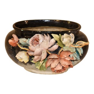 19th Century French Majolica Jardiniere For Sale