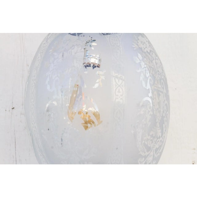 1990s Teardrop Clear Etched Lamp For Sale - Image 5 of 9