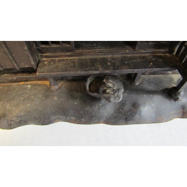 Antique Japanese Cast Iron House Lantern Oil Lamp 4-Door Signed Kyojiro For Sale - Image 9 of 10