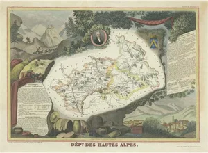 Antique Map of the Department of Hautes Alpes