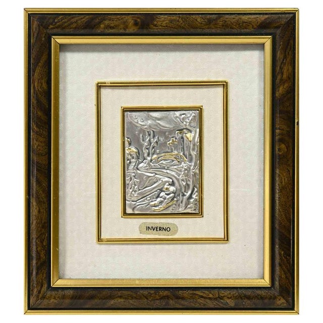 1970s Winter Figurative Sculpture in Sterling Silver and Gold Leaf by Euroesse For Sale - Image 5 of 5