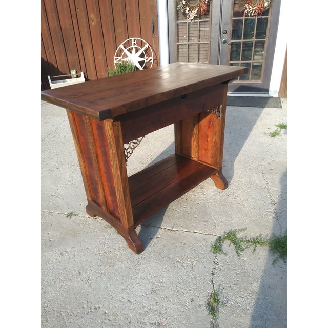 Rustic Reclaimed Barn Wood Display Server Table Chairish