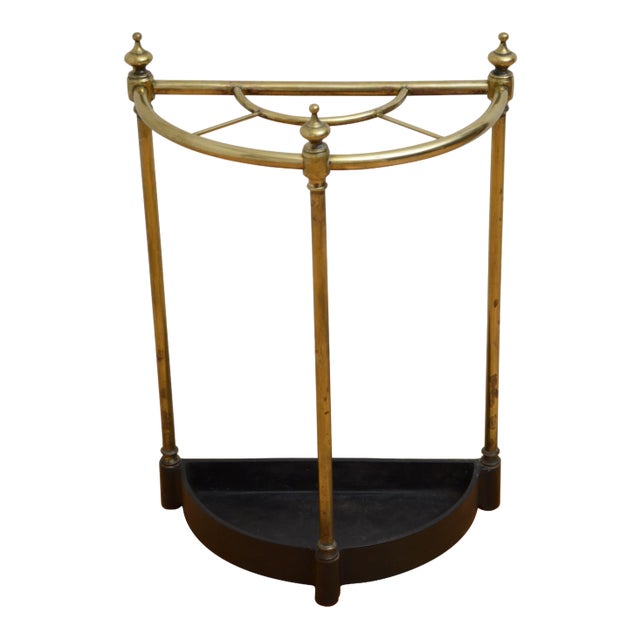English Victorian Demi Lune Umbrella Stand, 1880s For Sale