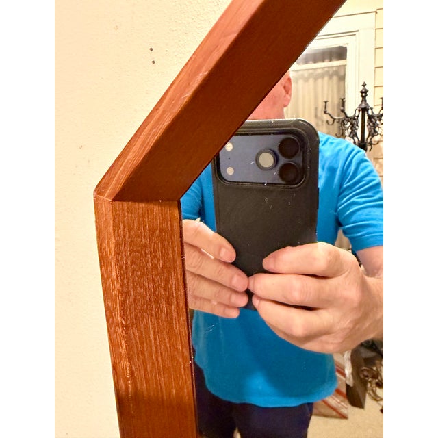 Scandinavian Modern Danish Teak Octagonal Mirror by Spejle 1960's For Sale - Image 11 of 12