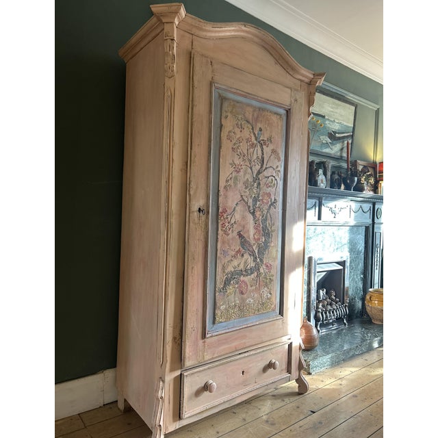 Vintage Painted Pine Armoire with Chinoiserie, 1920s For Sale - Image 4 of 16