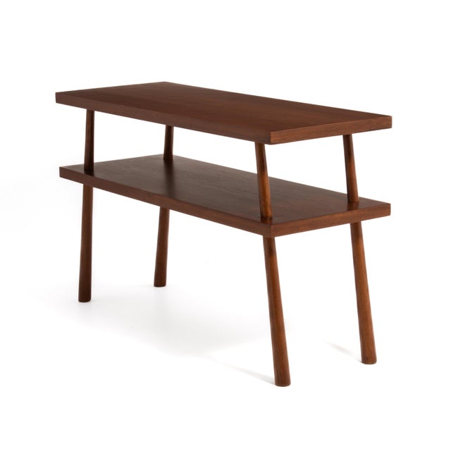 Mid-Century Modern T. H. Robsjohn-Gibbings Widdicomb Walnut Console Hall Table 1952 Restored For Sale - Image 3 of 18
