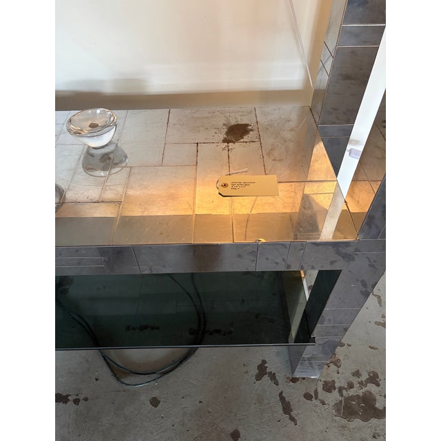 1970s 1970s Paul Evans Style Patchwork Chrome and Glass Etagere for Directional Furniture, Attributed For Sale - Image 5 of 12