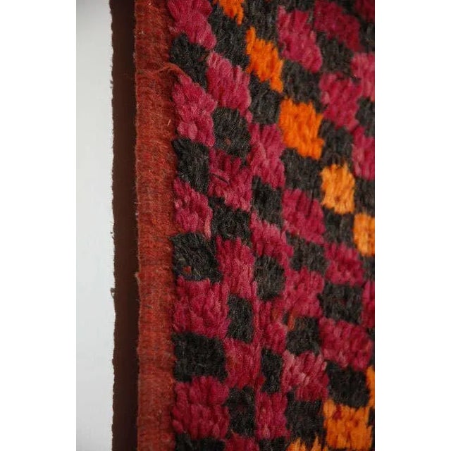 Maroon 1960s Authentic Vintage Moroccan Large Pile Tribal Rug For Sale - Image 8 of 9