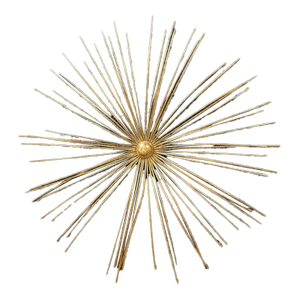 Mid Century Brass Sunburst Wall Sculpture