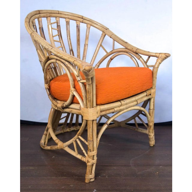 1960s Mid-Century Circle Sided Rattan Armchairs - a Pair For Sale - Image 5 of 18