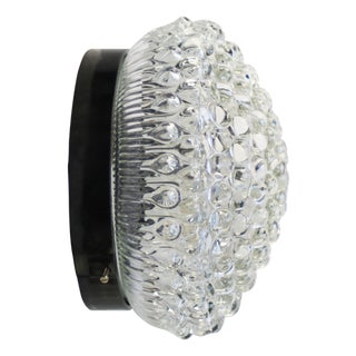 Mid-Century Modern Crystal Glass and Bakelite Sconce For Sale
