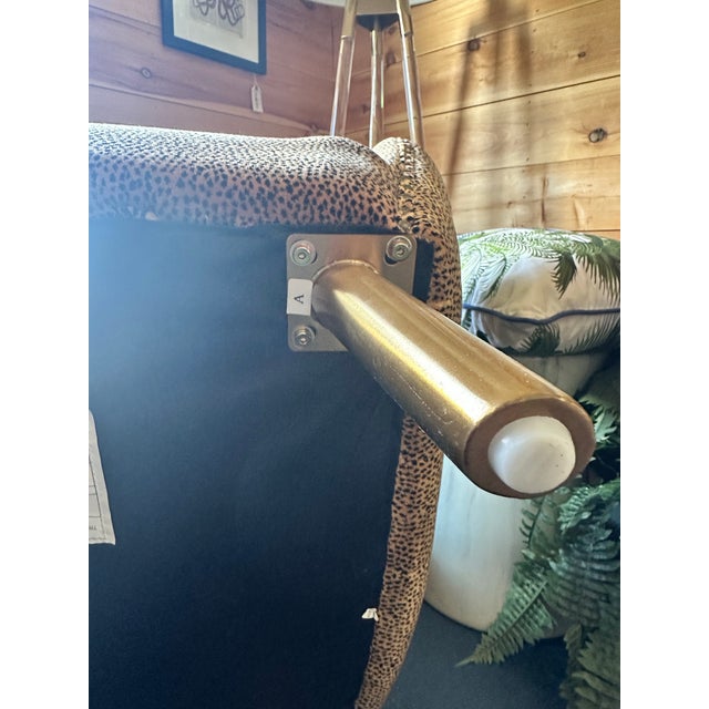 Uttermost Cosy Animal Pattern Fabric Mid Century Style Chair For Sale - Image 4 of 7