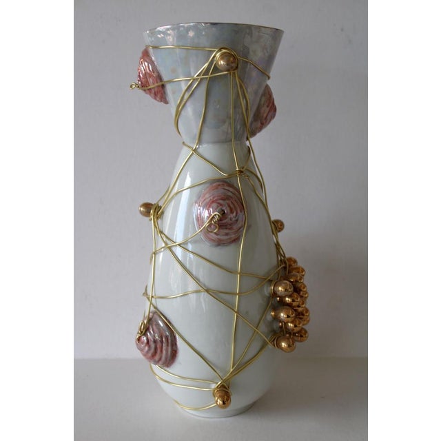 Vases with Wires in Porcelain by Inese Brants, 2000s, Set of 2 For Sale - Image 11 of 18