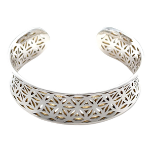 Sterling Silver Cut-Out Pattern Cuff Bangle 37.6g