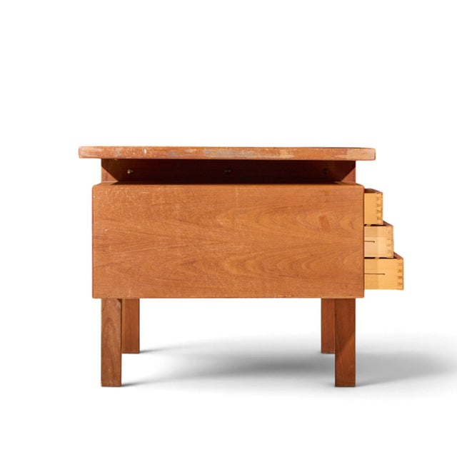 Peter Hvidt Peter Hvidt Style Mid Century Danish Teak Executive Desk For Sale - Image 4 of 8
