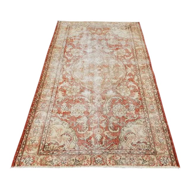 1960s Vintage Turkish Handmade Rug-4’4’x7’3" For Sale