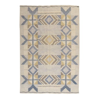 Mid 20th Century Abstract Swedish Kilim - 5'2" x 7'10" For Sale