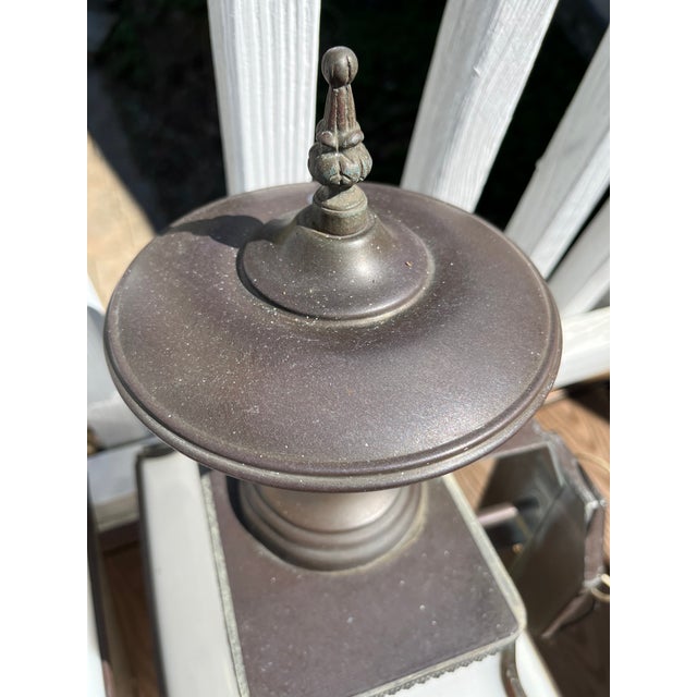 Large Vintage Copper Outdoor Wall Mounted Lanterns - a Pair For Sale - Image 11 of 11