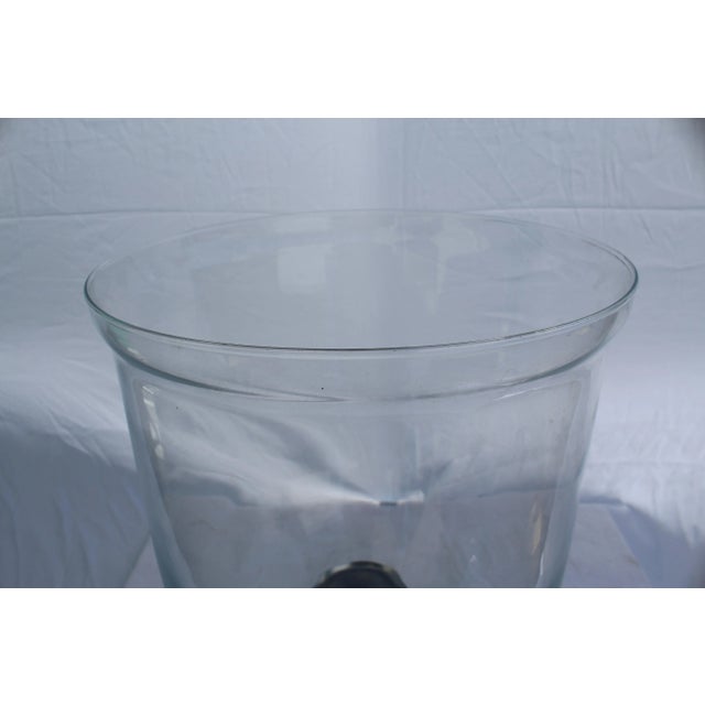 Art Deco Glass Hurricane With a Bronze Base & Painted Finish For Sale - Image 3 of 6