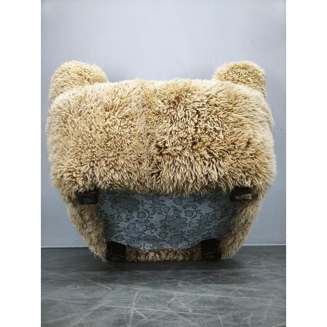 Art Deco Wingback Lounge Chair in Honey Skandilock Sheepskin, 1930s For Sale - Image 8 of 10