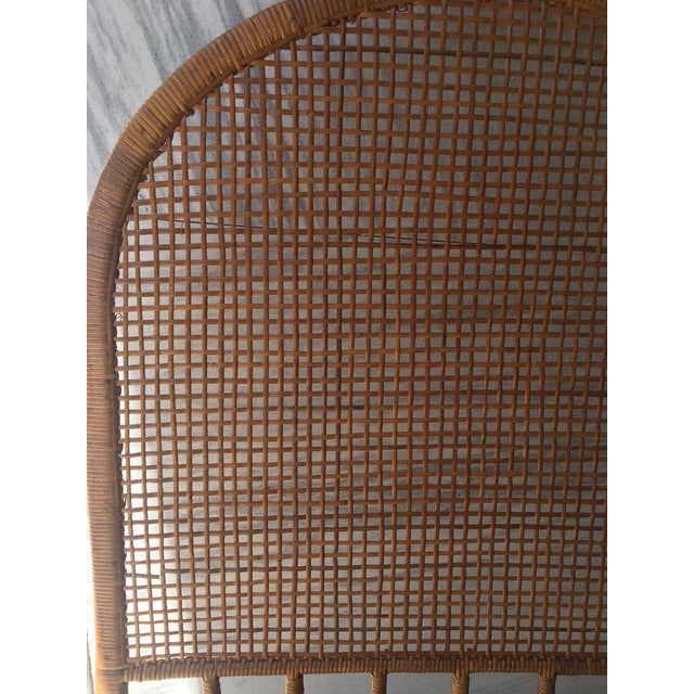 Pair Mid Century Modern Arched Twin Rattan and Cane Headboards For Sale - Image 4 of 8