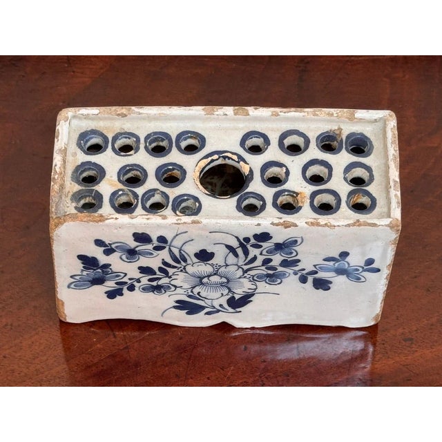 Mid 18th Century English Delft Flower Brick, C. 1760, Floral Decoration For Sale - Image 5 of 5