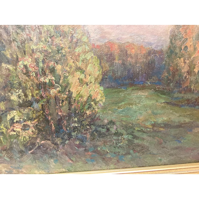 1990s Russian Impressionist Landscape Painting on Board Signed and Dated For Sale - Image 9 of 10