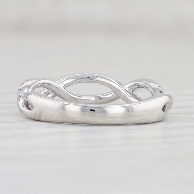 Woven 0.35ctw Diamond Ring 18k White Gold Sz 5.75 Wedding Band Stackable a Jaffe, Size 5.75 For Sale - Image 4 of 8