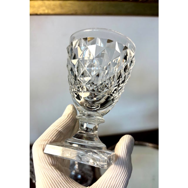 Pointed Diamond Vase, Glasses and Powder Box from Montcenis, Early 19th Century, Set of 5 For Sale - Image 14 of 18