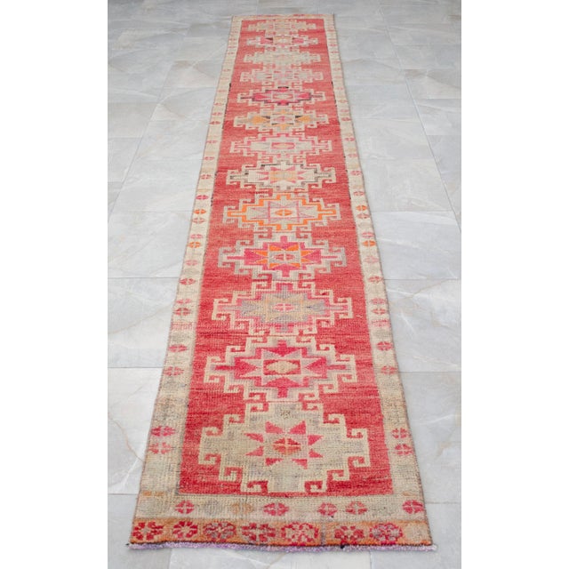 1970s Hand-Knotted Narrow Runner Turkish Rug Hallway Decor- 2'1' X 12'3' For Sale - Image 5 of 15