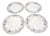Morris & Co Porcelain Dinner Plates With Blue Floral Border and Scalloped Edges - Set of 4 For Sale