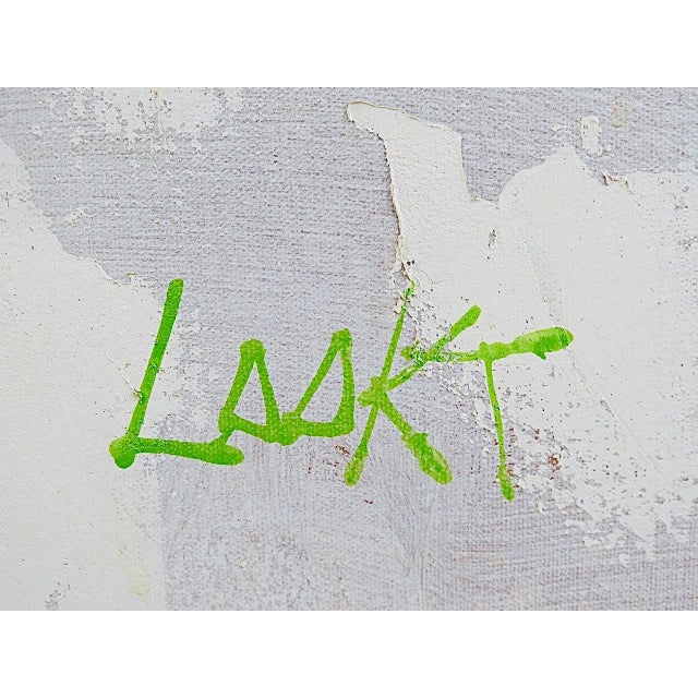 Orange Vintage Abstract Mid Century Modern Lee Reynolds Insp Oil Butterfly Painting Framed For Sale - Image 8 of 13