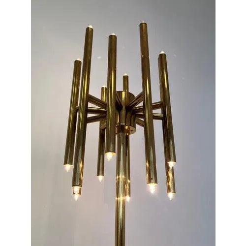 1980s Mid-Century Brass Floor Lamp in style of Gaetano Sciolari, 1980s For Sale - Image 5 of 9