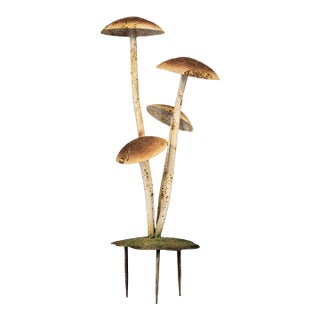Painted French Tole Mushroom Decoration For Sale