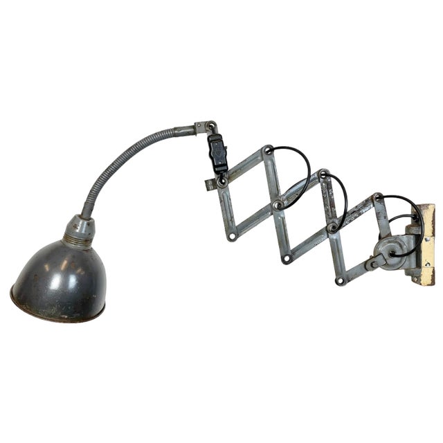 Vintage Industrial Scissor Wall Lamp from Elektroinstala, 1960s For Sale - Image 18 of 18