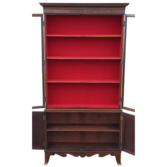 Large Antique Georgian Mahogany Bookcase For Sale - Image 6 of 8