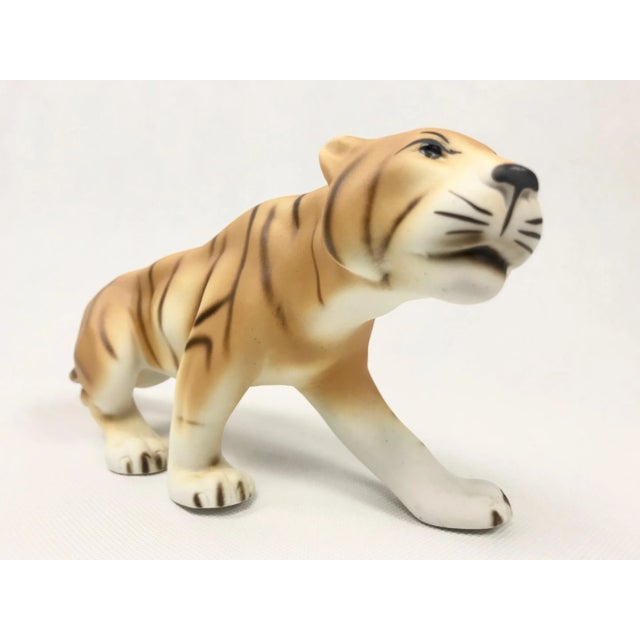 Pottery Tiger Figurine by Royal Dux Bohemia, 1960s For Sale - Image 6 of 10