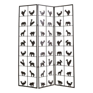 French Wrought Iron Room Divider by Jean Touret for Atelier de Marolles, 1950s For Sale