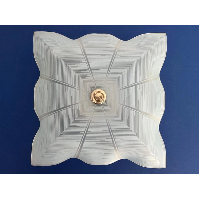 1940s Blue Geometric Sun Flush Light For Sale - Image 13 of 17