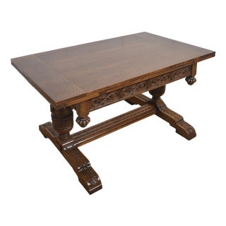 Draw-Leaf Refectory Table in Oak, 1890s For Sale