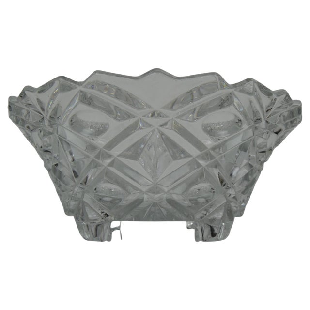 Mid-Century Crystal Glass Bowl, 191960s For Sale