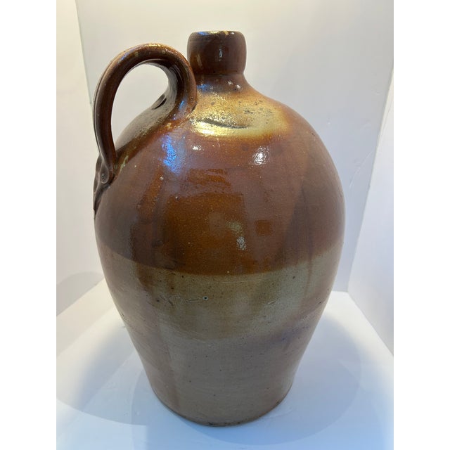 Large 19th-Century Two-Tone Salt-Glazed Stoneware Jug For Sale - Image 11 of 12