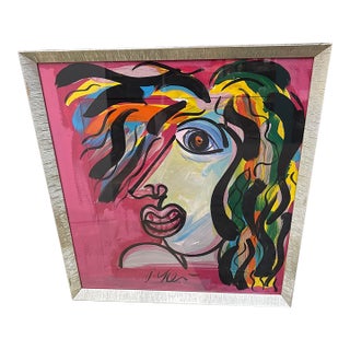 1970s Peter Keil Abstract Painting “Mick Jagger” For Sale