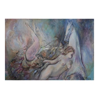 Contemporary Avant-Garde Oil Painting: "Horsewoman" by Z.N. Zoya Lerman For Sale